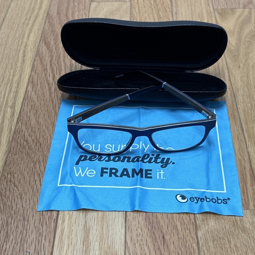 Eyebobs Lil Woody Matte Navy Front and‎ Temples Eyeglass Frames